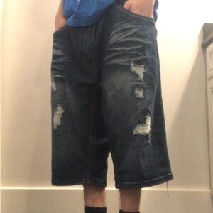 Baggy similar to southpole jeans jorts distressed faded nice fit
